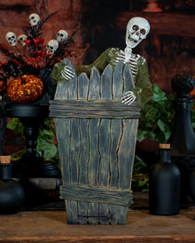 Skelett am Sargdeckel Halloween Animatronic 40cm