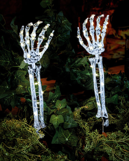 Skelett Arm Gartenstecker mit LED