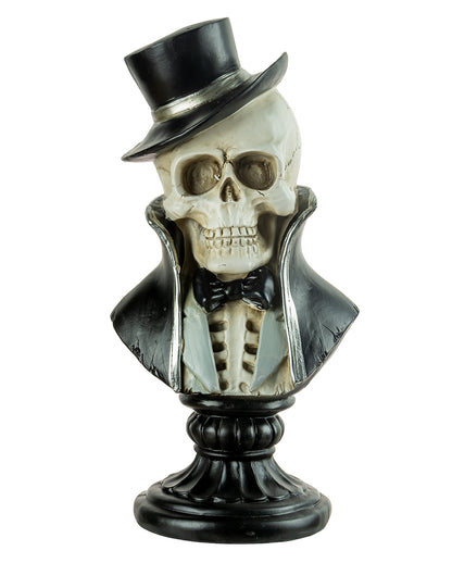 Skelett Gentleman Büste mit Frack & Hut 26,5cm