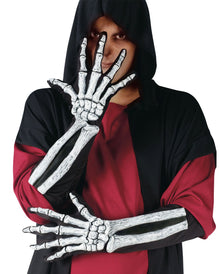 Knochenmann 3D Handschuhe weiß