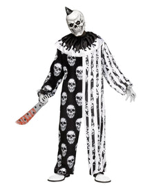 Totenkopf Horrorclown Kostüm mit Maske