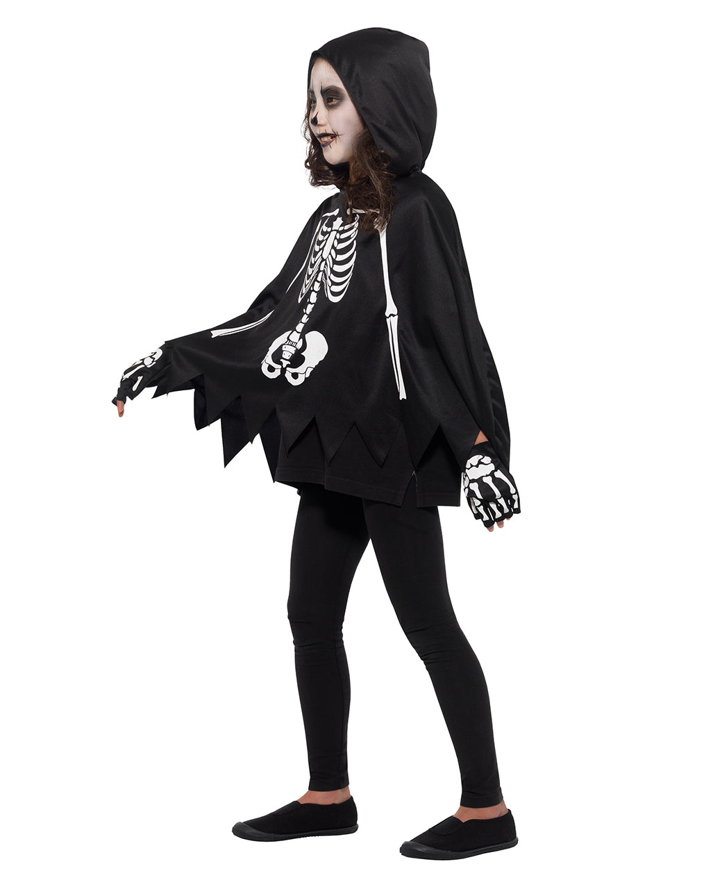 Scheletro Bambino Poncho Con Guanti