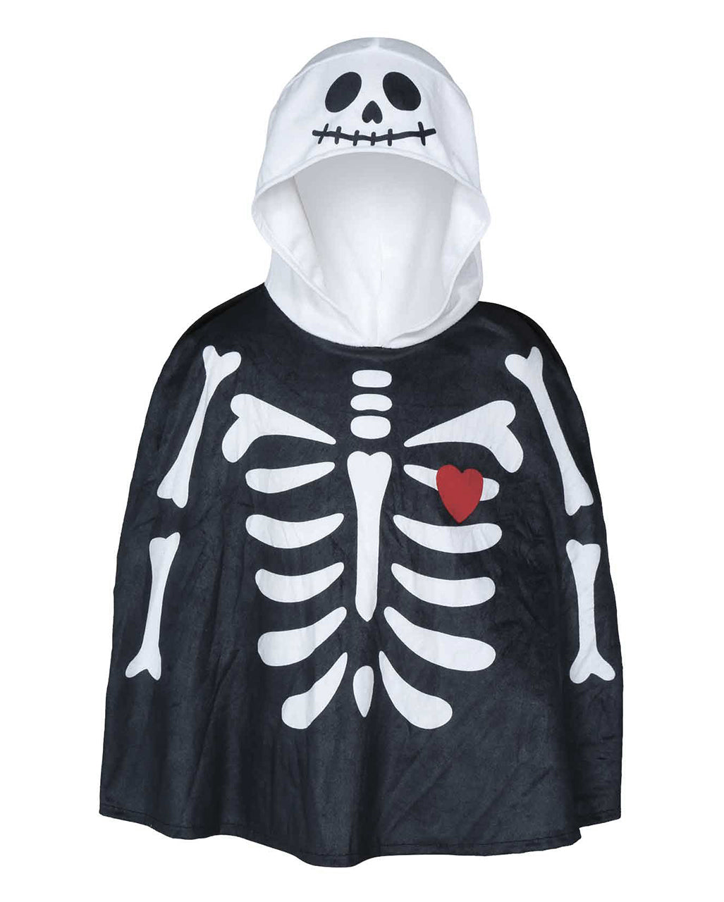 Skelett Kleinkind Kostüm Poncho mit Kapuze