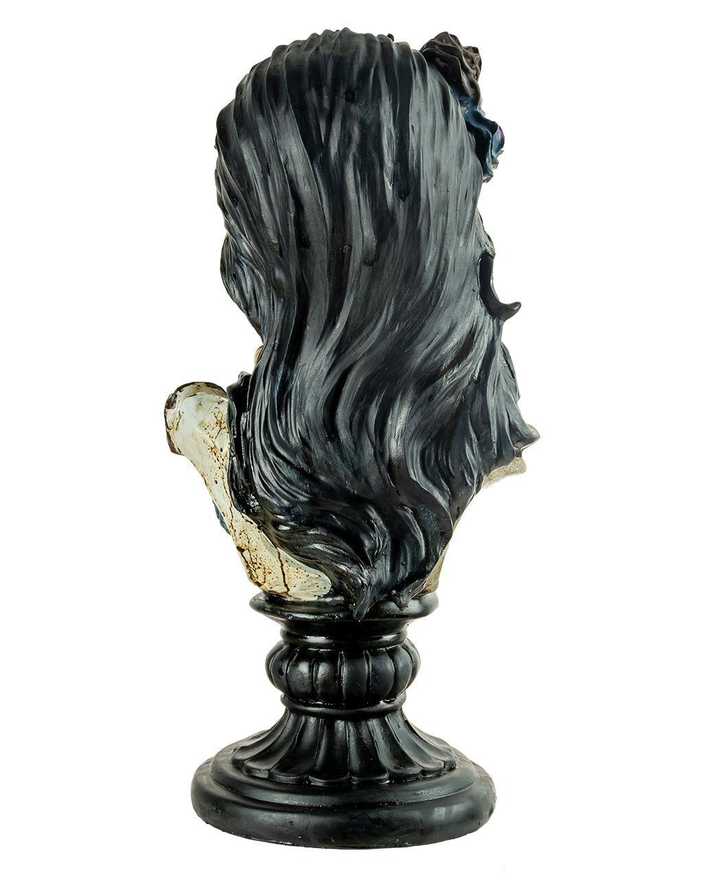 Skeleton Lady Bust With Roses & Skull 26,5cm