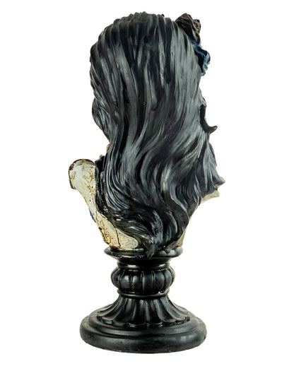 Skeleton Lady Bust With Roses & Skull 26,5cm