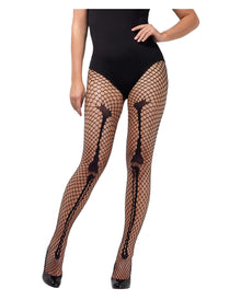 Skelett Netzstrumpfhose schwarz