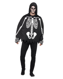 Skelett Poncho Unisex mit Handschuhen