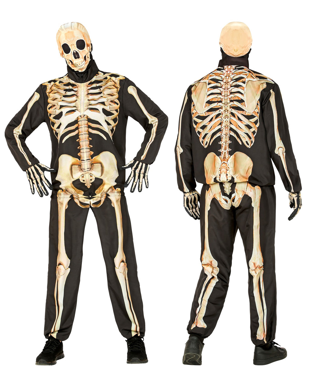 Skelett Schnellkostüm mit Maske & Handschuhe
