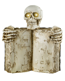 Skelettbüste mit Spellbook & LED Augen 34cm