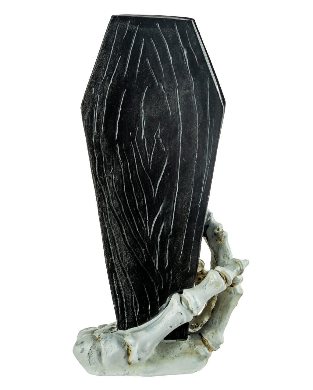 Skeleton Hand With Black Coffin 25cm
