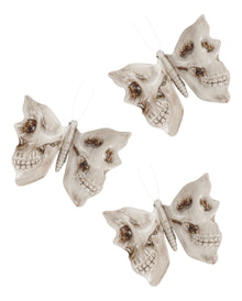 Skull Schmetterling Deko-Clips 3 St.