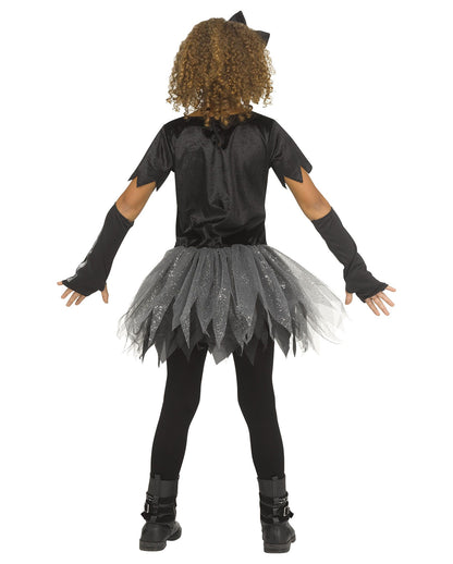 Silver Glitter Skelett Girl Mädchenkostüm