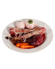 Speiseteller mit blutigem Herz, Finger & Augen 20cm