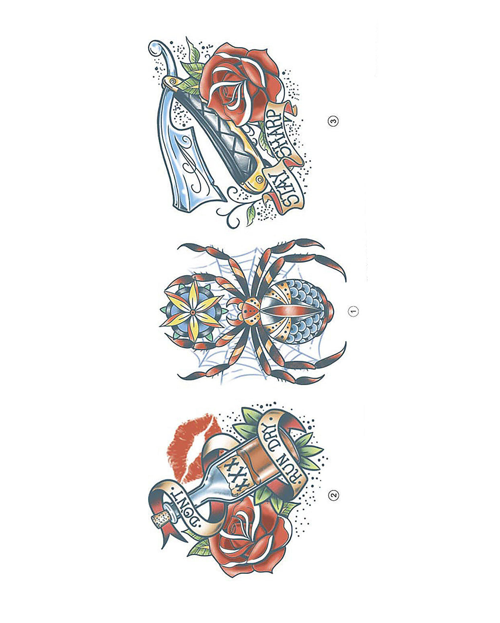 Spinne Nacken Klebetattoo Set