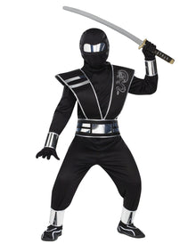 Kinder Ninja Kostüm mit Spiegel Effekt