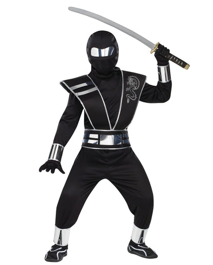 Kinder Ninja Kostüm mit Spiegel Effekt