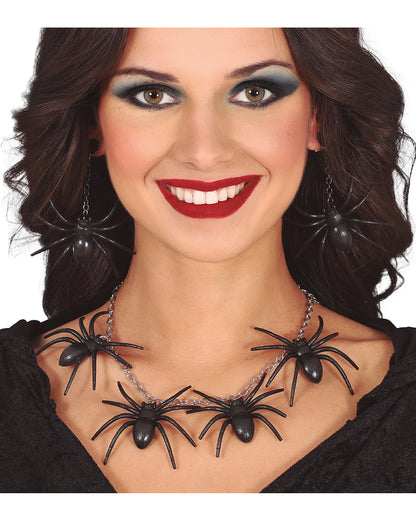 Ensemble Collier Et Boucles D'oreilles Araignée