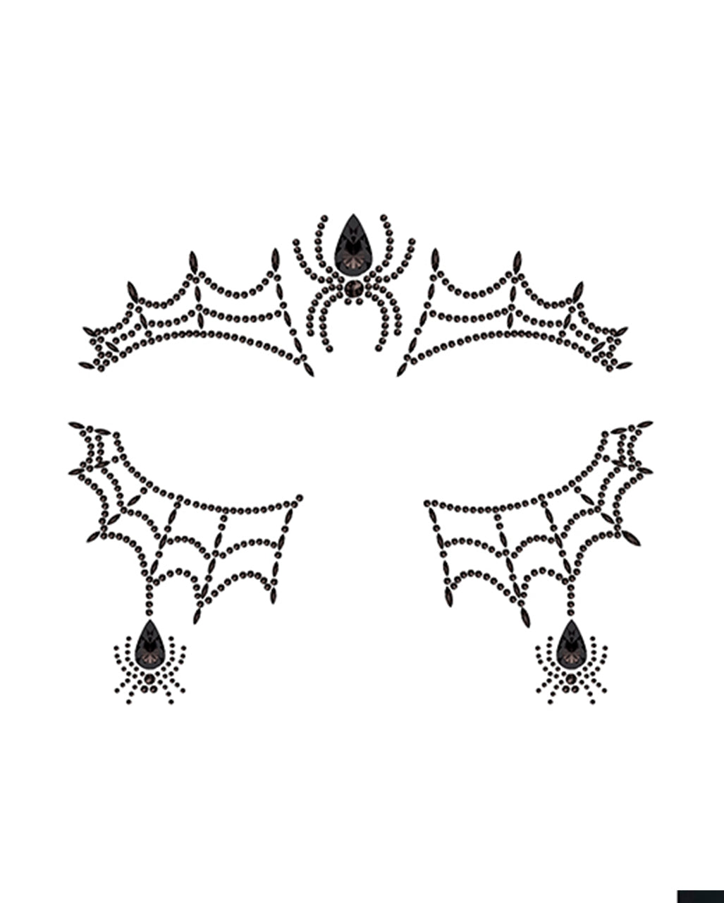 Spiders & Spider’s Web Glitter Stone Face Tattoo 13x15cm