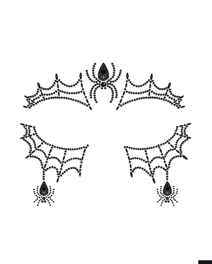 Spiders & Spider’s Web Glitter Stone Face Tattoo 13x15cm