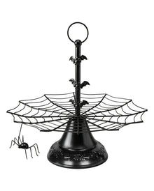 Spinnennetz Etagere mit Spinne & Fledermäusen 27cm
