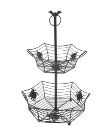 Metal Etagere with Spider Web Design, 44 cm