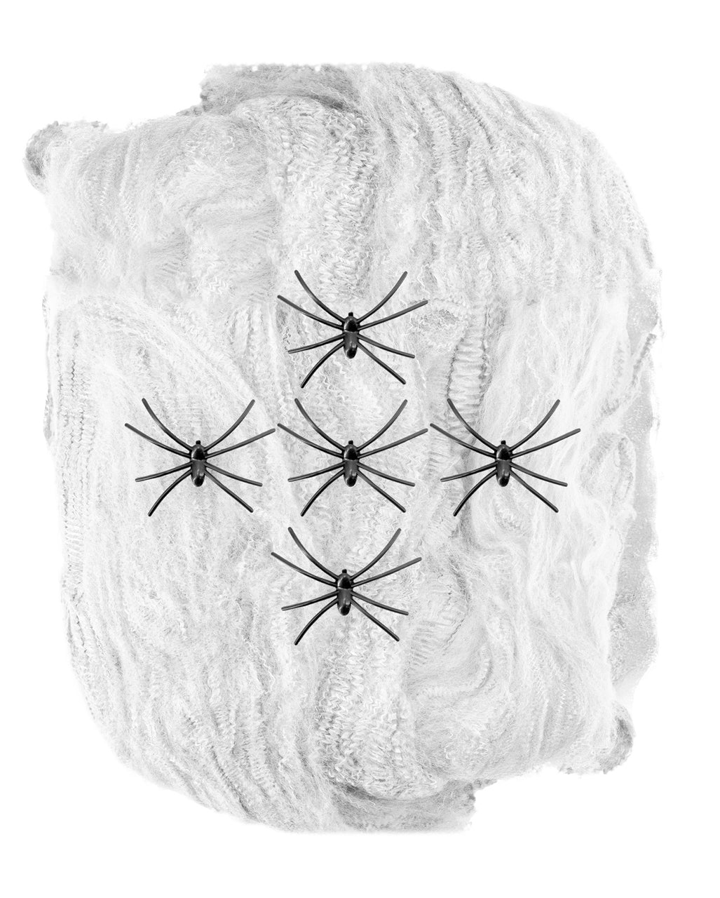 Dehnbare Spinnennetz mit 5 Spinnen