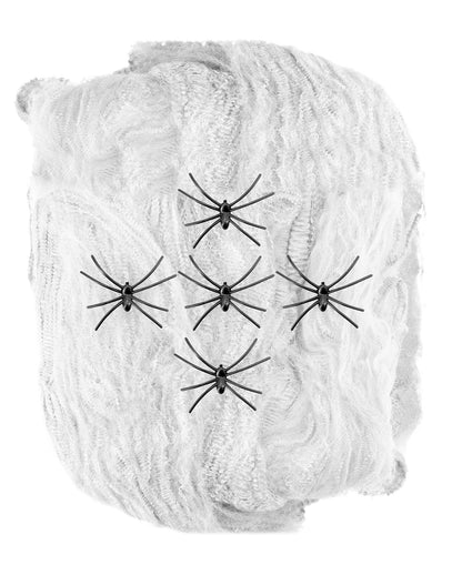 Dehnbare Spinnennetz mit 5 Spinnen