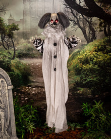 Splatter Sparky Horrorclown Animatronic mit Licht, Sound & Bewegung 110cm