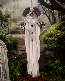 Splatter Sparky Horrorclown Animatronic mit Licht, Sound & Bewegung 110cm