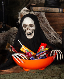 Spooky Bonbonschüssel mit schnappendem Grim Reaper