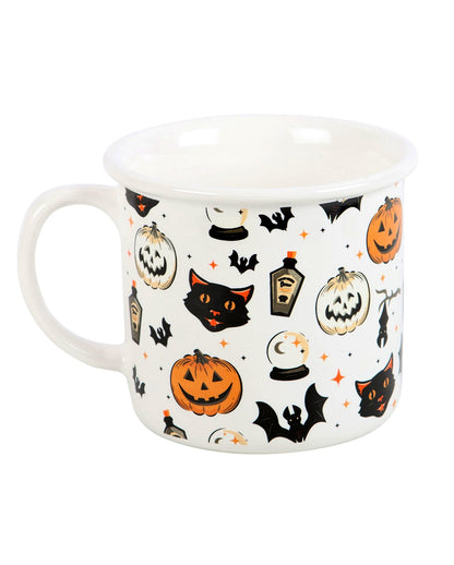 Spooky Cat & Pumpkin Halloween Mug