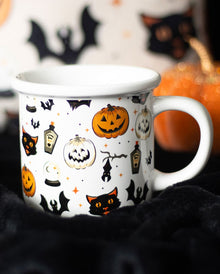 Spooky Cat & Pumpkin Halloween Tasse