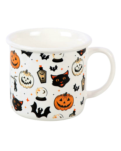 Spooky Cat & Pumpkin Halloween Mug