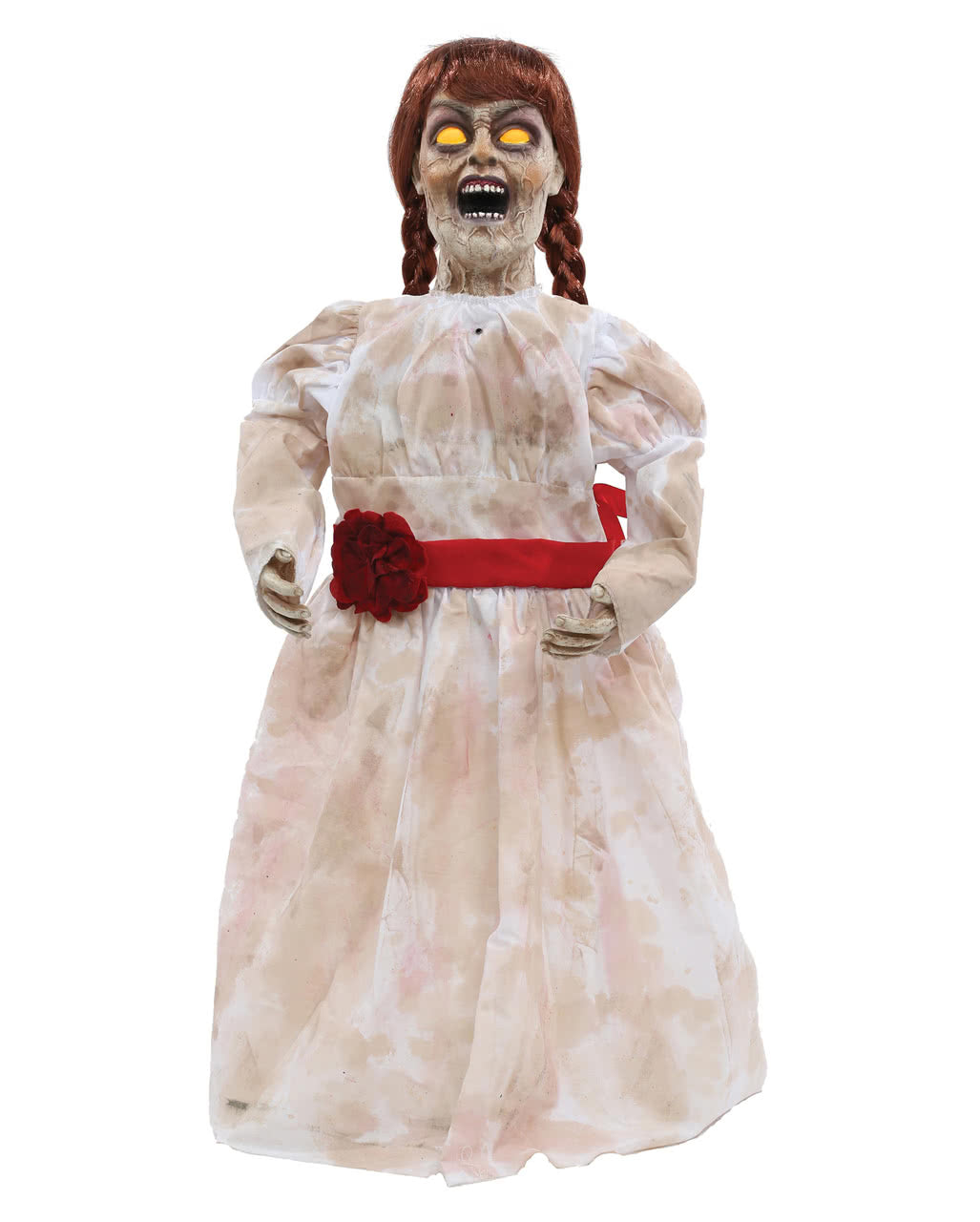 Scary Ghost Girl Halloween Puppe mit Licht & Sound
