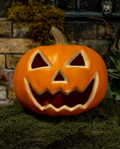 Spooky Halloween Pumpkin With Light 23cm