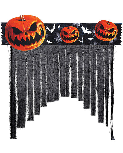 Spooky Halloween Kürbis Türvorhang