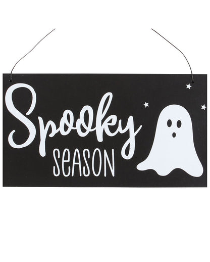 "Spooky Season" Halloween Hanging Sign With Ghost