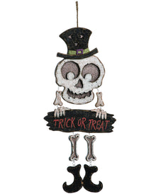 Segno Di Decorazione Di Halloween Con Scheletro Spettrale