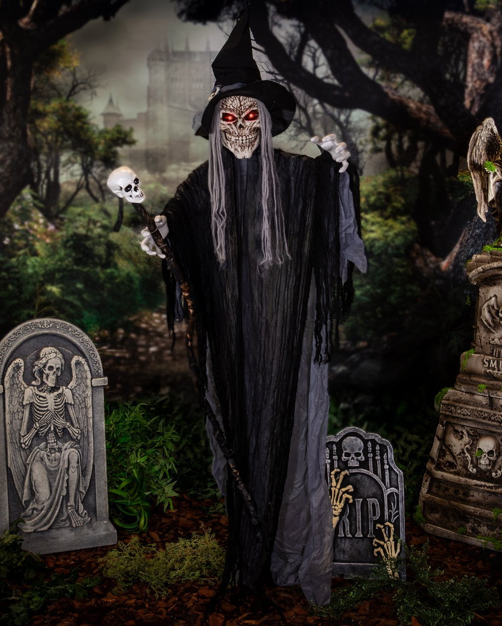 Skelett Warlock Maleficus Halloween Animatronic 183cm