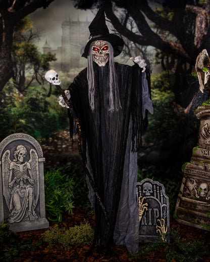 Skelett Warlock Maleficus Halloween Animatronic 183cm