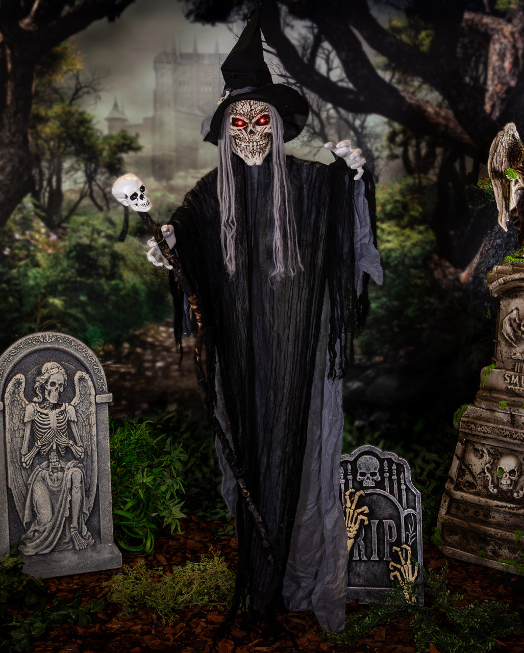 Skelett Warlock Maleficus Halloween Animatronic 183cm