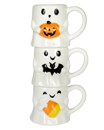 Stapelbare Halloween Gespenster Tassen 3er-Set 29,5cm