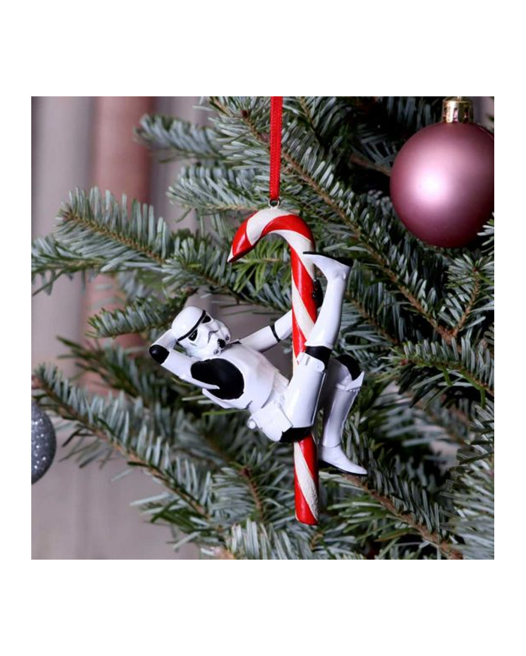 Stormtrooper mit Candy Cane Weihnachtskugel Star Wars