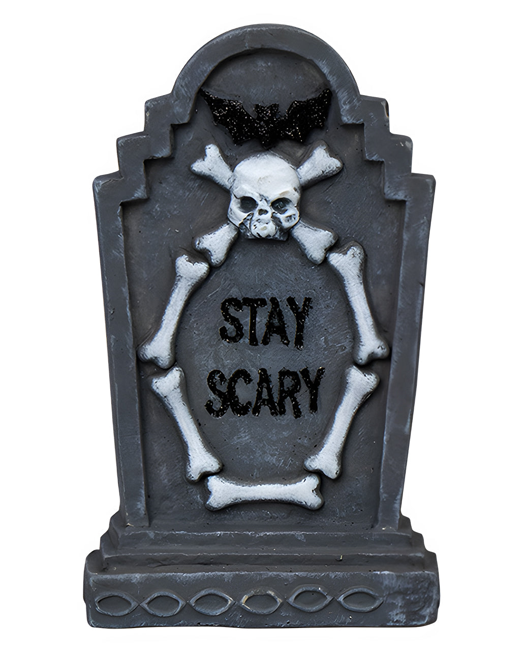 Stay Scary Decorative Gravestone With Bat 14.5cm
