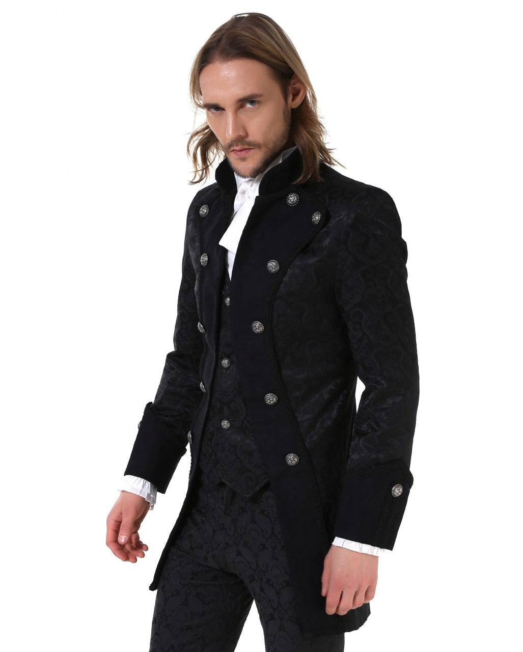 Steampunk Aristokrat Herren Mantel Schwarz