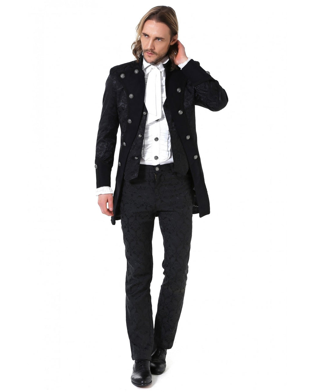 Steampunk Aristokrat Herren Mantel Schwarz