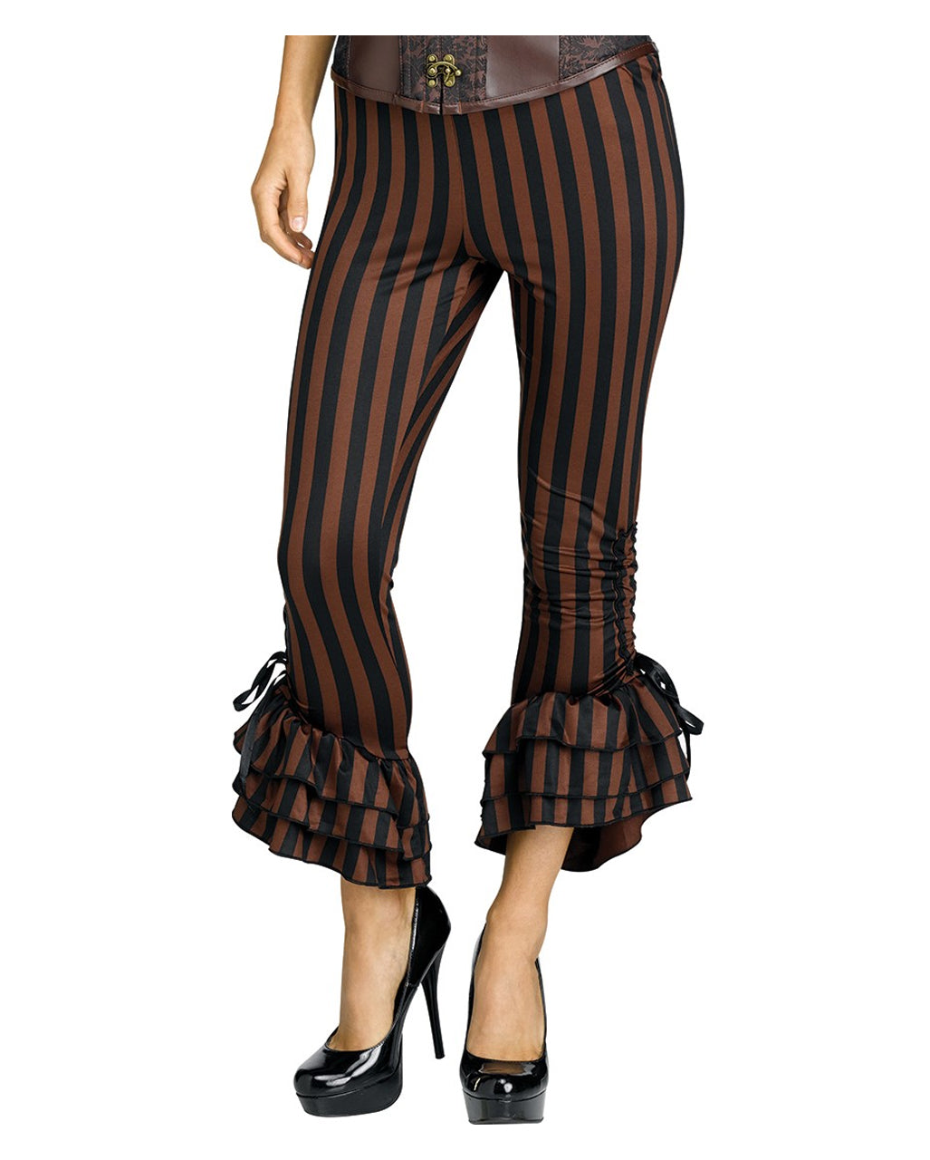 Schwarz-braune Piratin Kostümhose