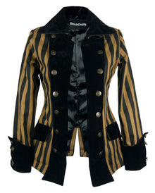 Gestreifte Steampunk Piratenjacke für Damen