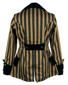 Gestreifte Steampunk Piratenjacke für Damen