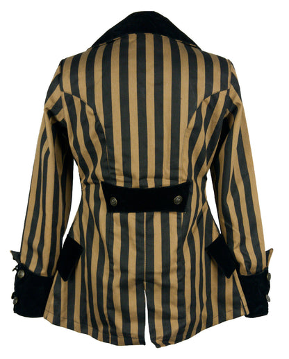 Gestreifte Steampunk Piratenjacke für Damen